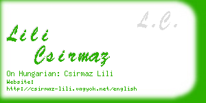 lili csirmaz business card